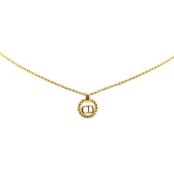 Christian Dior B Dior Gold Gold Plated Metal CD Logo Pendant Necklace Italy