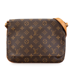 Louis Vuitton B Louis Vuitton Brown Monogram Canvas Canvas Monogram Musette Tango Short Strap France