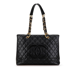 Chanel B Chanel Black Caviar Leather Leather Caviar Grand Shopping Tote Italy