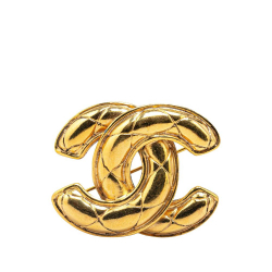 Chanel B Chanel Gold Gold Plated Metal CC Brooch France