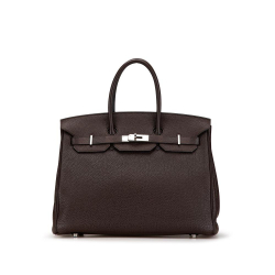 Hermès B Hermès Brown Dark Brown Calf Leather Togo Birkin Retourne 35 France