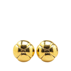 Chanel B Chanel Gold Gold Plated Metal CC Clip On Earrings France