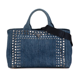 Prada B Prada Blue Denim Fabric Canapa Bijoux Satchel India