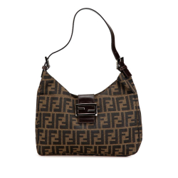 Fendi B Fendi Brown Canvas Fabric Zucca Shoulder Bag Italy