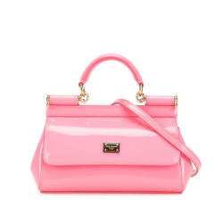 Dolce&Gabbana AB Dolce & Gabbana Pink Patent Leather Leather Mini Miss Sicily Patent Satchel Italy