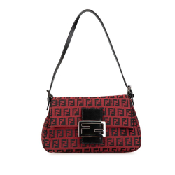 Fendi B Fendi Red Canvas Fabric Mini Zucchino Baguette Italy