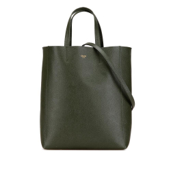 Celine B Celine Green Dark Green Calf Leather Small Vertical Cabas Satchel Italy