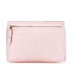 Loewe B LOEWE Pink Light Pink Calf Leather Embossed Anagram Repeat T Clutch Spain