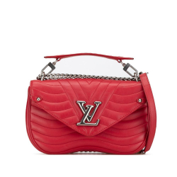 Louis Vuitton B Louis Vuitton Red Calf Leather New Wave Chain Bag MM Italy