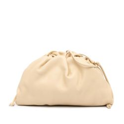 Bottega Veneta AB Bottega Veneta Brown Light Beige Lambskin Leather Leather Lambskin The Mini Pouch Italy