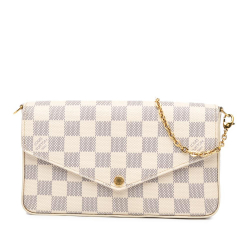 Louis Vuitton B Louis Vuitton White Damier Canvas Canvas Damier Azur Pochette Felicie France