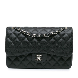 Chanel AB Chanel Black Caviar Leather Leather Jumbo Classic Caviar Double Flap Italy