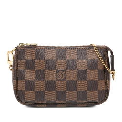 Louis Vuitton AB Louis Vuitton Brown Damier Canvas Canvas Damier Ebene Mini Pochette Accessoires France