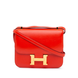 Hermès B Hermès Red Calf Leather Mini Tadelakt Constance 18 France