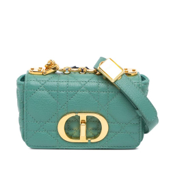 Christian Dior AB Dior Green Calf Leather Micro skin Cannage Supple Caro Bag Italy