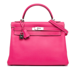 Hermès AB Hermès Pink Hot Pink Calf Leather Epsom Candy Kelly II Retourne 32 France