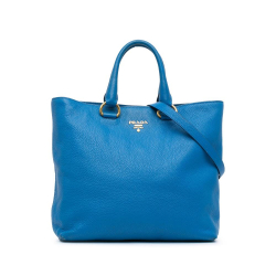 Prada B Prada Blue Calf Leather Vitello Daino Satchel Italy