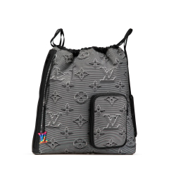 Louis Vuitton AB Louis Vuitton Gray Nylon Fabric Monogram 3D 2054 Drawstring Backpack Spain