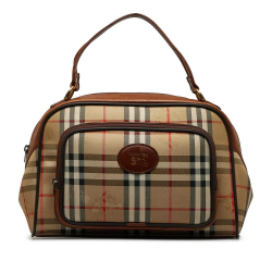 Burberry B Burberry Brown Beige Canvas Fabric Haymarket Check Handbag United Kingdom