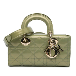 Christian Dior B Dior Green Mint Lambskin Leather Leather Small Lambskin Cannage Lady D Joy Italy