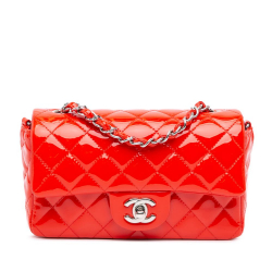 Chanel B Chanel Red Patent Leather Leather Mini Rectangular Classic Patent Single Flap Finland