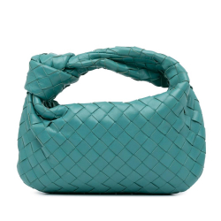 Bottega Veneta AB Bottega Veneta Blue Turquoise Nappa Leather Leather Mini Nappa Intrecciato Jodie Italy