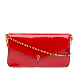 Louis Vuitton B Louis Vuitton Red Vernis Leather Leather Monogram Vernis Pochette Felicie France