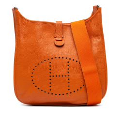 Hermès B Hermès Orange Calf Leather Clemence Evelyne III GM France