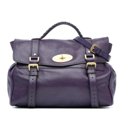 Mulberry B Mulberry Purple Calf Leather skin Alexa Satchel Turkey