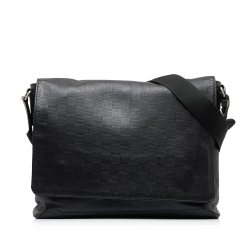 Louis Vuitton B Louis Vuitton Black Calf Leather Damier Infini District MM Spain