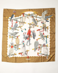 Hermès Careé 90 Les Oiseaux Du Roy Silk Scarf