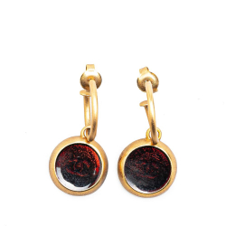 Chanel B Chanel Gold Gold Plated Metal Round Swing Push Back Earrings France