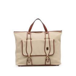 Chloé B Chloé Brown Beige Canvas Fabric Tote Bag Romania