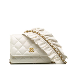 Chanel B Chanel White Lambskin Leather Leather Romance Lambskin Wallet On Chain Italy