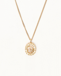 Christian Dior Logo Rhinestone Necklace