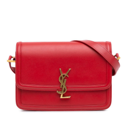 Saint Laurent B Saint Laurent Red Calf Leather Medium Solferino Satchel In Box Italy