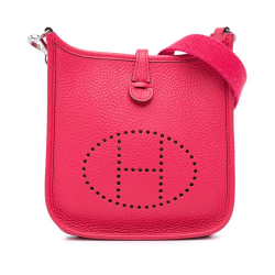 Hermès AB Hermès Pink Hot Pink Calf Leather Clemence Evelyne TPM France