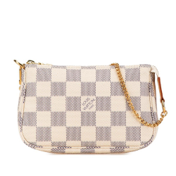 Louis Vuitton AB Louis Vuitton White Damier Canvas Canvas Damier Azur Mini Pochette Accessoires France