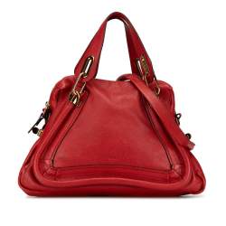 Chloé B Chloé Red Calf Leather Medium Paraty Satchel Italy