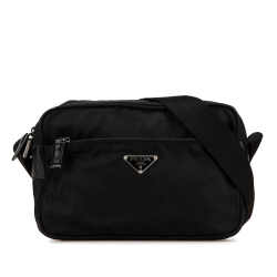 Prada B Prada Black Nylon Fabric Tessuto Camera Bag Italy