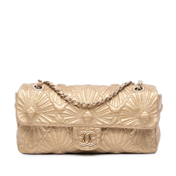 Chanel B Chanel Gold Calf Leather Quilted skin Ca D'Oro Flap Italy