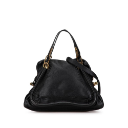 Chloé B Chloé Black Calf Leather Small Pebbled Paraty Satchel Italy