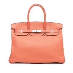 Hermès AB Hermès Orange Peach Calf Leather Togo Birkin Retourne 35 France