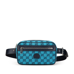 Gucci AB Gucci Blue Canvas Fabric GG Belt Bag Italy