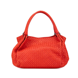 Bottega Veneta B Bottega Veneta Red Nappa Leather Leather Nappa Intrecciato Parachute Tote Italy