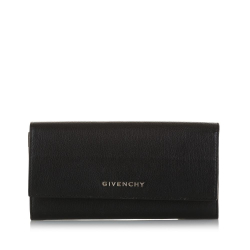 Givenchy AB Givenchy Black Calf Leather Pandora Long Wallet Italy