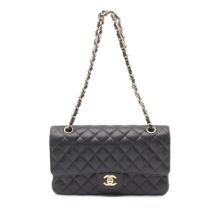 Chanel AB Chanel Black Caviar Leather Leather Medium Classic Caviar Double Flap France