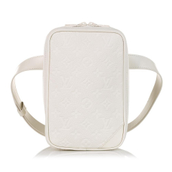 Louis Vuitton AB Louis Vuitton White Calf Leather Monogram Taurillon Utility Side France