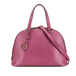 Gucci AB Gucci Purple Calf Leather Lady Dollar Dome Satchel Italy