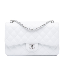 Chanel AB Chanel White Caviar Leather Leather Jumbo Classic Caviar Double Flap Italy